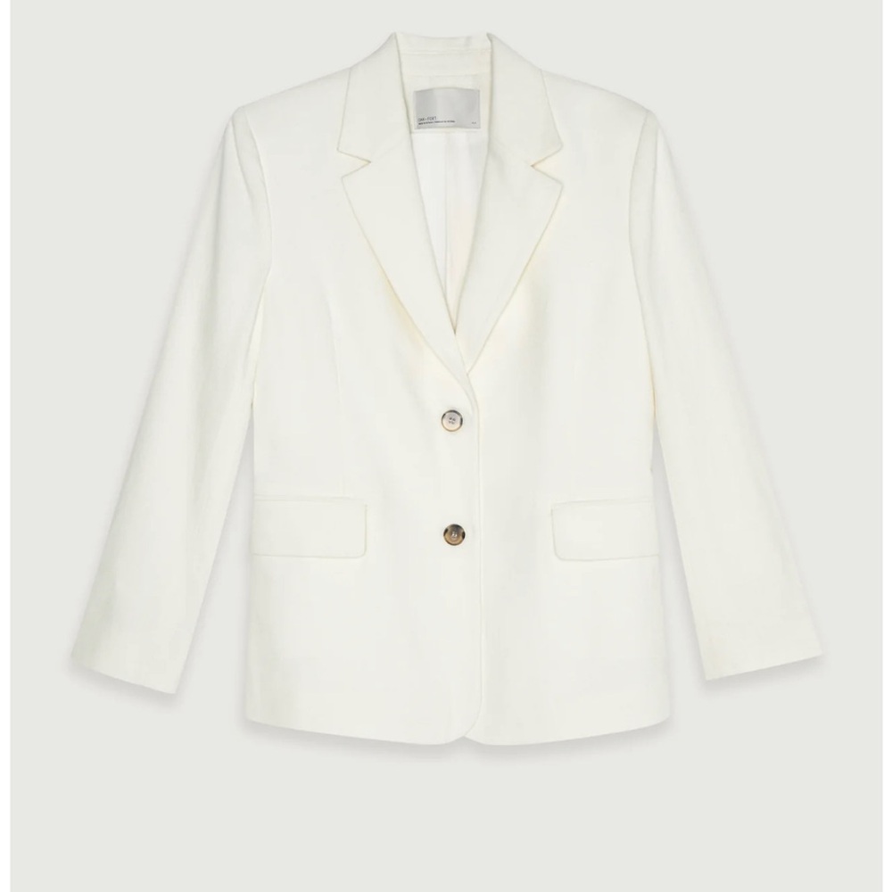 OAK + FORT Linen and Cotton cream blazer